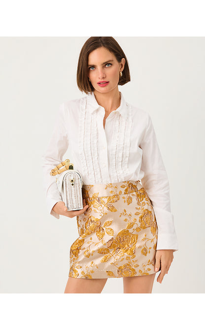 THE FITTED LILLY TUXEDO SHIRT, RESORT WHITE