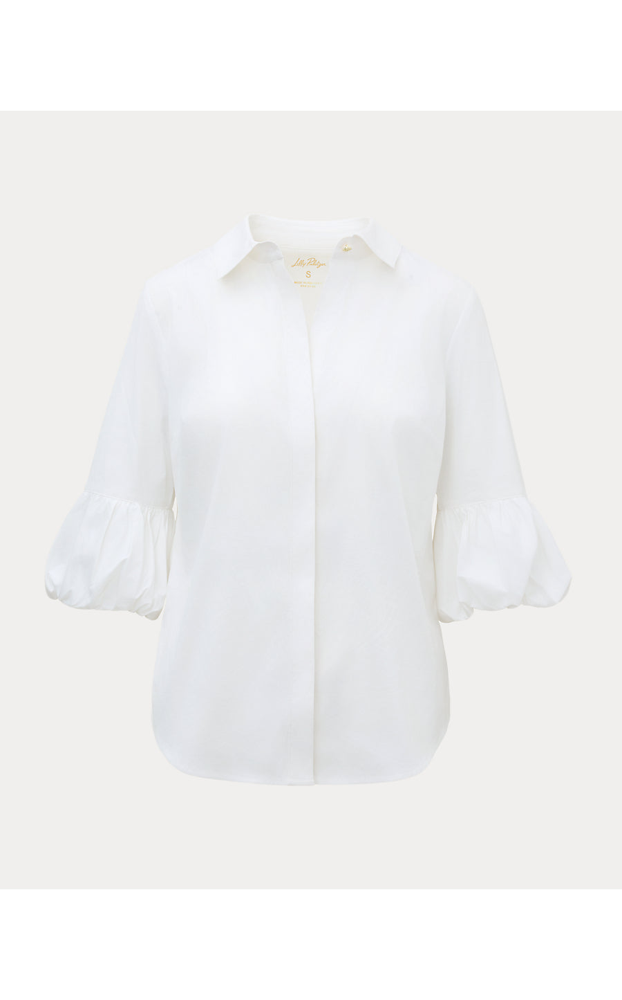 THE BUBBLE SLEEVE LILLY SHIRT, RESORT WHITE