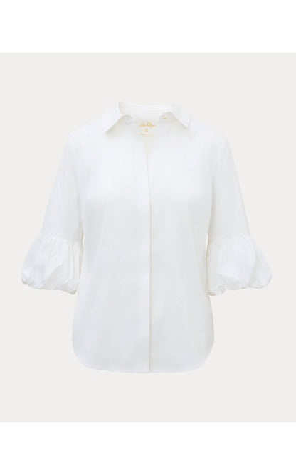 THE BUBBLE SLEEVE LILLY SHIRT, RESORT WHITE
