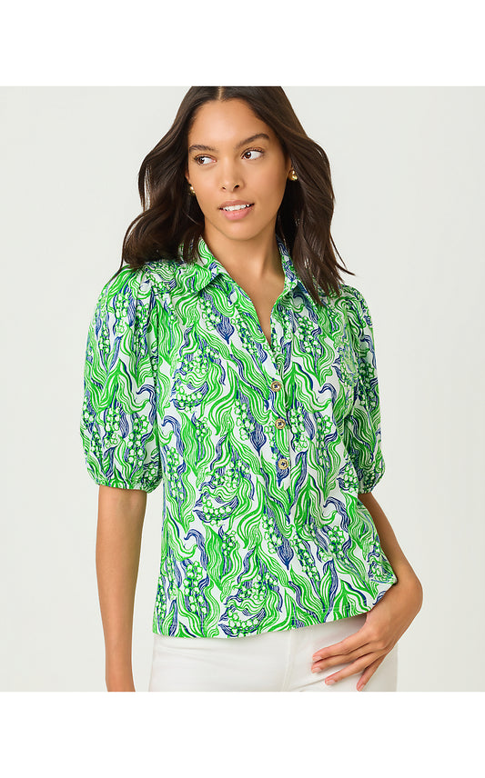 BINGLEY KNIT TOP, PUTTING GREEN LILLY OF THE VALLEY