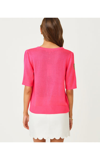 ORTON SWEATER, CHERRY BLOSSOM PINK FLEUR EMBROIDERY