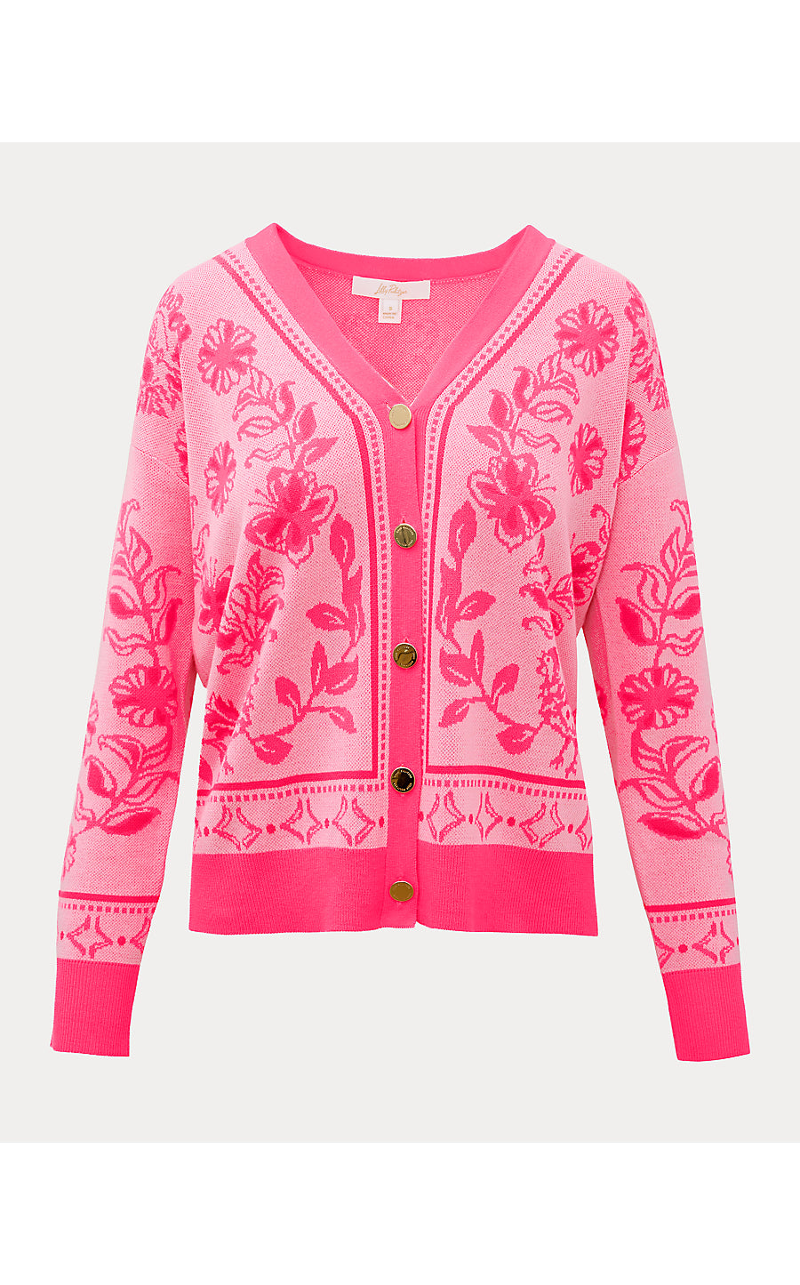 MARALISA CARDIGAN, CONCH SHELL PINK FOLLOW THE SUN JACQUARD