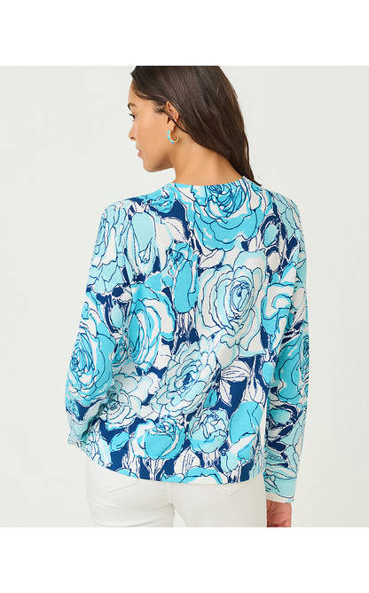 TENSLEY SWEATER, CAPRI BLUE ROSANNA