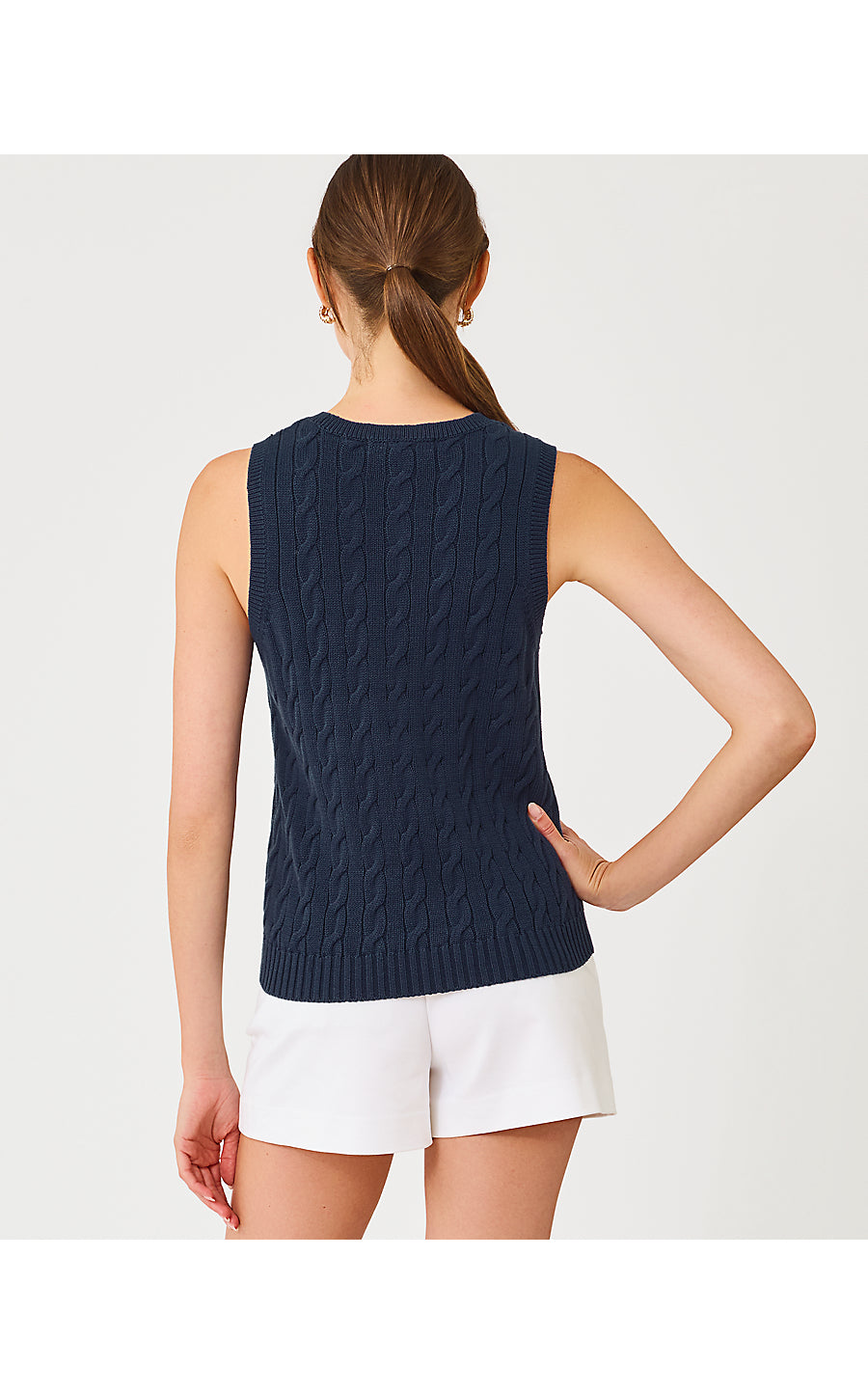 BROCKTON CREW NECK SWEATER TANK, LOW TIDE NAVY