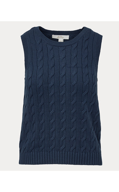 BROCKTON CREW NECK SWEATER TANK, LOW TIDE NAVY