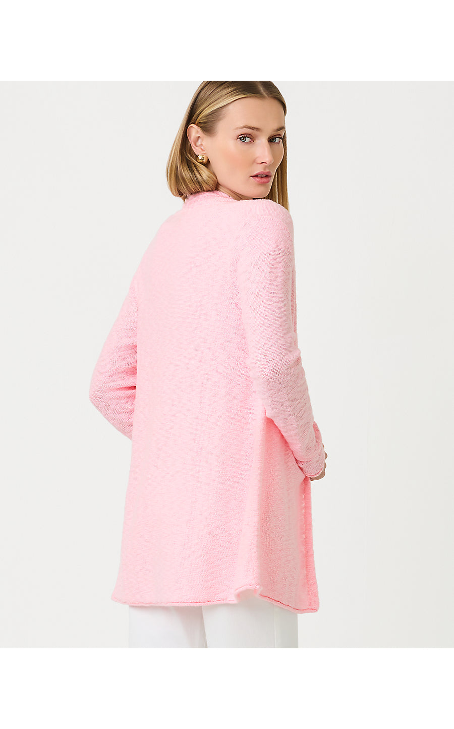 FARETTA LONG LENGTH CARDIGAN, PINK MUSE