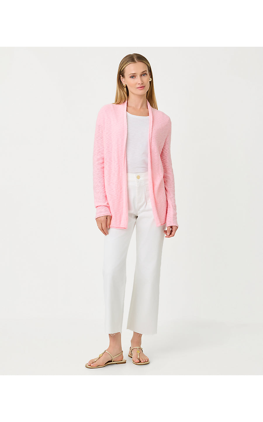 FARETTA LONG LENGTH CARDIGAN, PINK MUSE