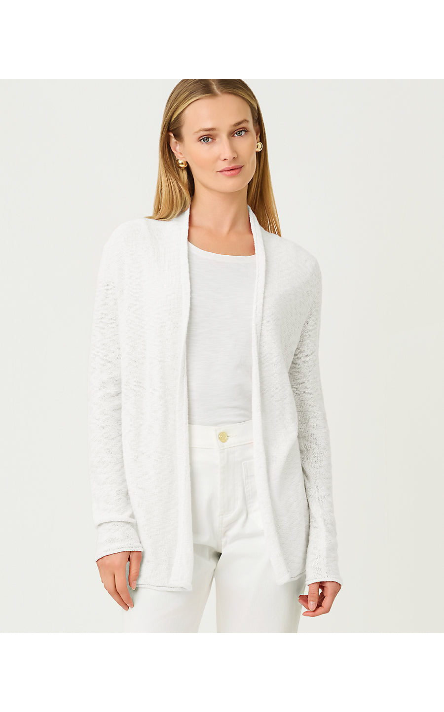 FARETTA LONG LENGTH CARDIGAN, RESORT WHITE
