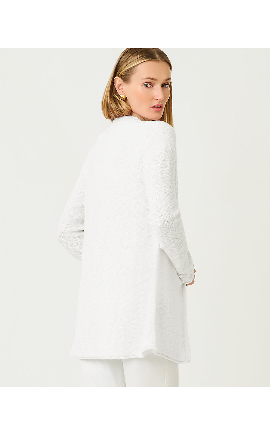 FARETTA LONG LENGTH CARDIGAN, RESORT WHITE