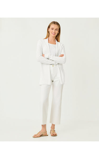 FARETTA LONG LENGTH CARDIGAN, RESORT WHITE