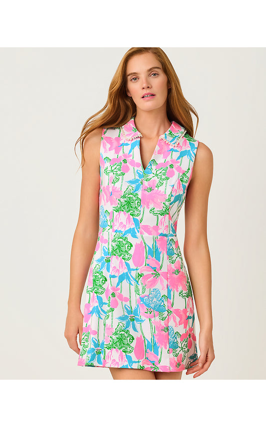 TWILA SKIRTED ROMPER, RESORT WHITE VINEY LINEY