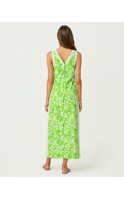 TINA MAXI ROMPER, CROCODILE GREEN LIZA OVERPRINT