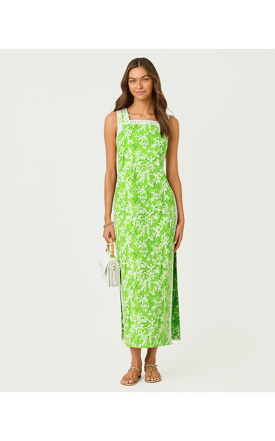 TINA MAXI ROMPER, CROCODILE GREEN LIZA OVERPRINT