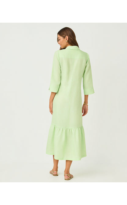 ALORA DRESS, PISTACHIO MACARON X RESORT WHITE