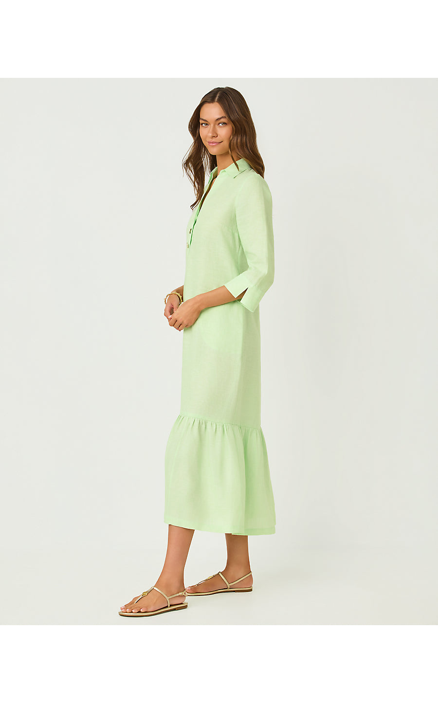ALORA DRESS, PISTACHIO MACARON X RESORT WHITE