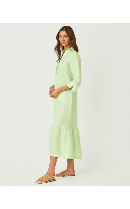 ALORA DRESS, PISTACHIO MACARON X RESORT WHITE