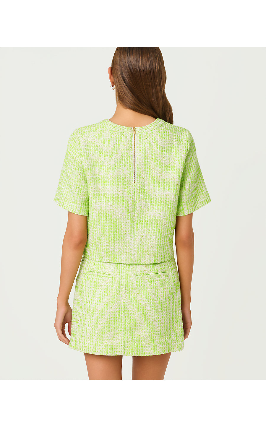 IRVING TOP, CROCODILE GREEN FANTASY BOUCLE