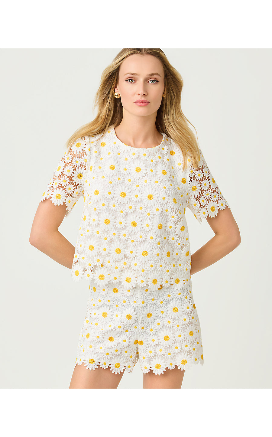 LOUISE CROPPED TOP, RESORT WHITE FRESH AS A DAISY LACE