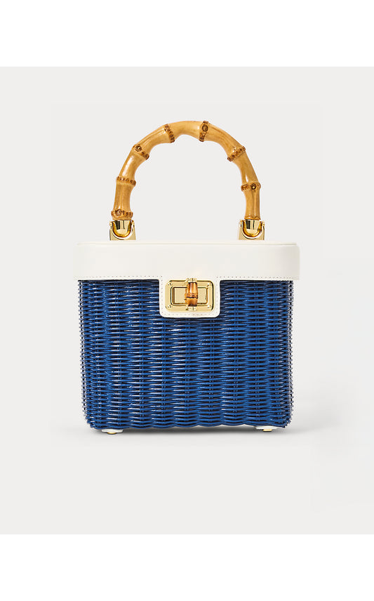 SIENNA TOP HANDLE WICKER BAG, STARLIGHT NAVY