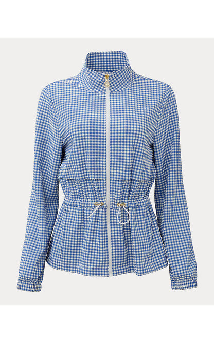 ROMILLY PERFORMANCE JACKET, STARLIGHT NAVY MINI PERFORMANCE GINGHAM