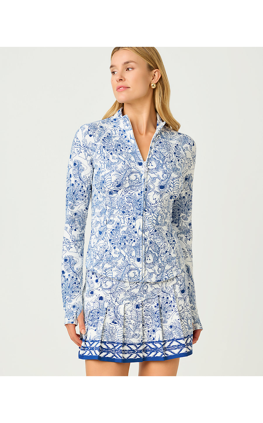 BARBADOS ZIP-UP JACKET UPF 50+, STARLIGHT NAVY CROSSGRAIN ZOOLOGY