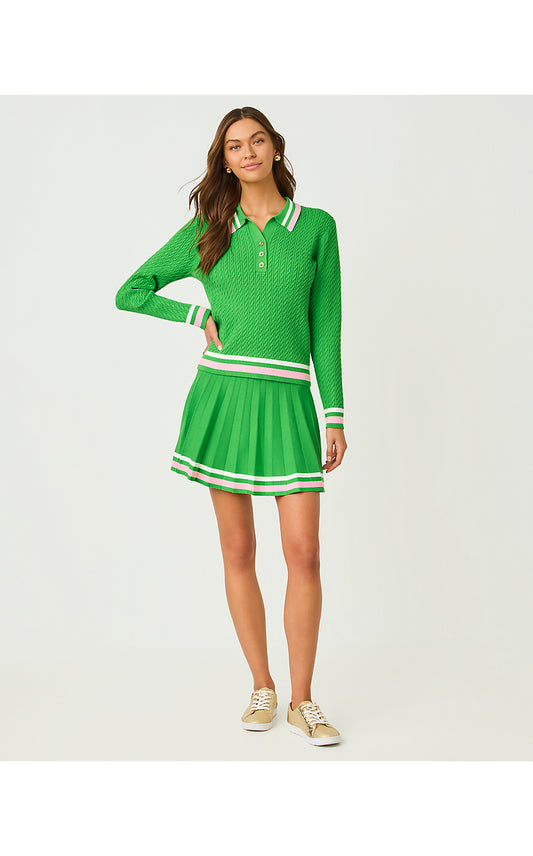 SUZETTE SWEATER SKORT, PUTTING GREEN X RESORT WHITE TIPPING