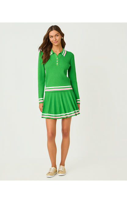 SUZETTE SWEATER SKORT, PUTTING GREEN X RESORT WHITE TIPPING