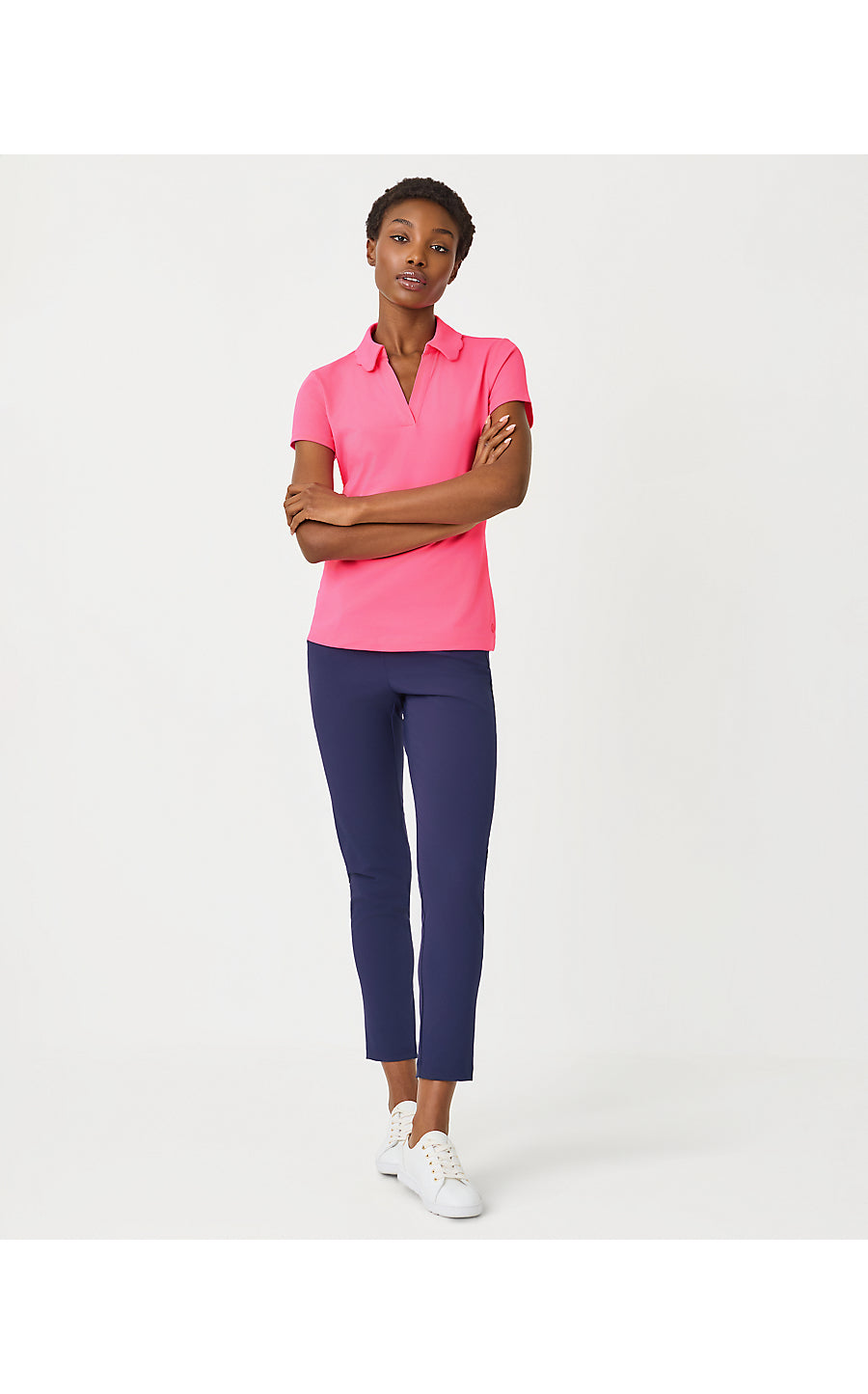 FRIDA SCALLOP POLO UPF 50+, CHERRY BLOSSOM PINK