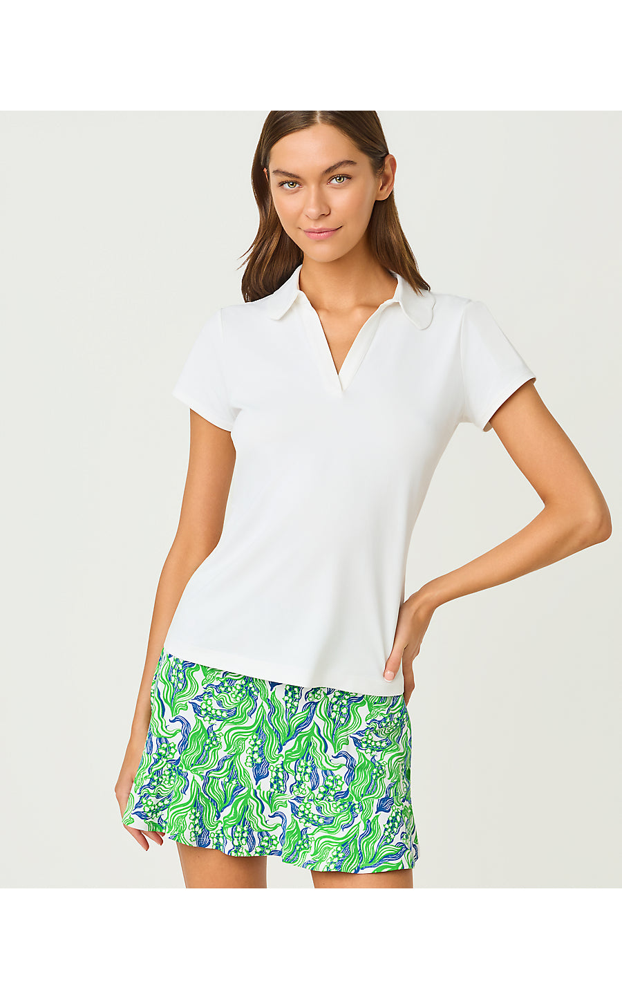 FRIDA SCALLOP POLO UPF 50+, RESORT WHITE