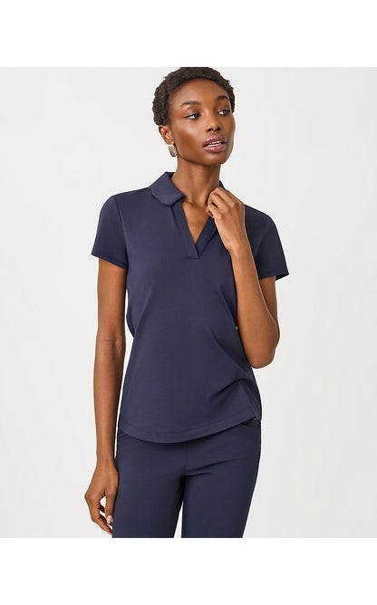 FRIDA SCALLOP POLO UPF 50+, TRUE NAVY