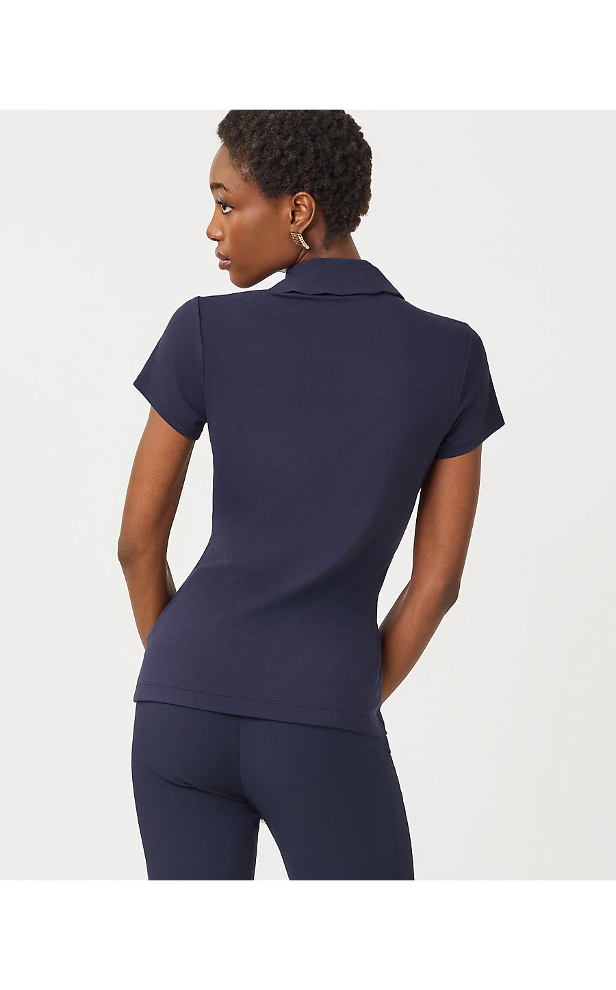 FRIDA SCALLOP POLO UPF 50+, TRUE NAVY