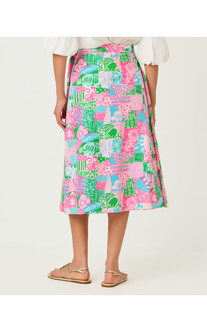 CONSTANCE REVERSIBLE MIDI SKIRT, MULTI CRAZY QUILT