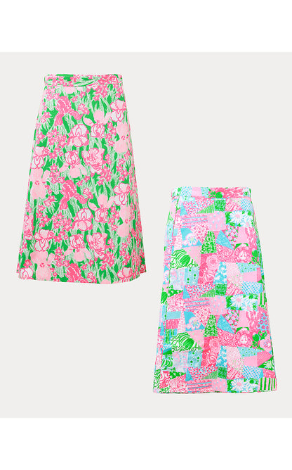 CONSTANCE REVERSIBLE MIDI SKIRT, MULTI CRAZY QUILT