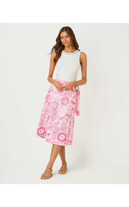CONSTANCE REVERSIBLE MIDI SKIRT, PUTTING GREEN FLEUR DE LILLY