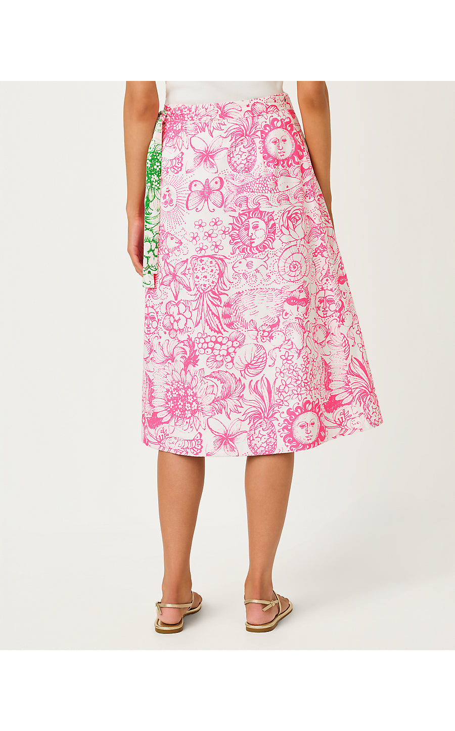CONSTANCE REVERSIBLE MIDI SKIRT, PUTTING GREEN FLEUR DE LILLY