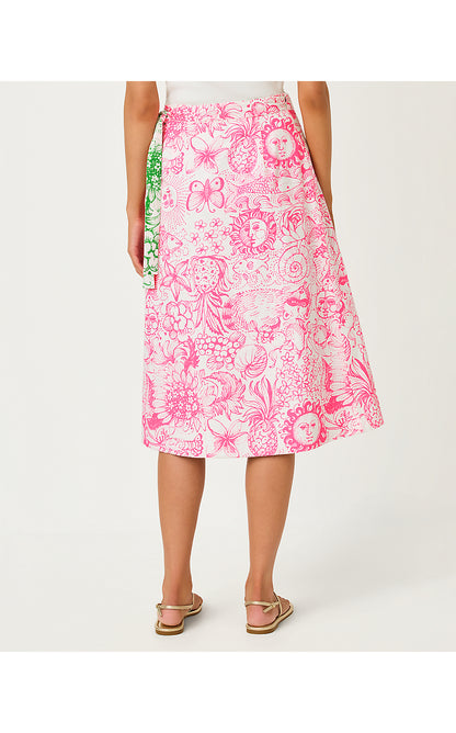 CONSTANCE REVERSIBLE MIDI SKIRT, PUTTING GREEN FLEUR DE LILLY