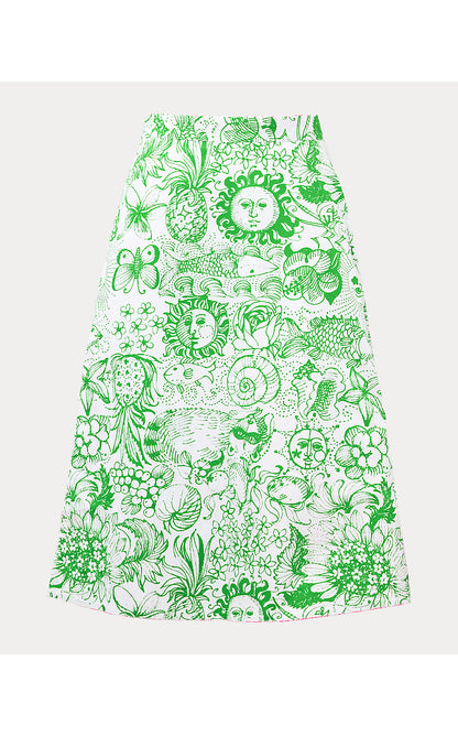 CONSTANCE REVERSIBLE MIDI SKIRT, PUTTING GREEN FLEUR DE LILLY