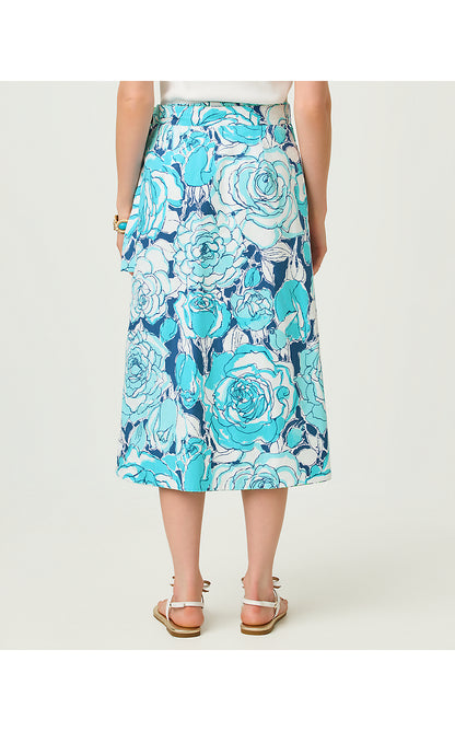 CONSTANCE REVERSIBLE MIDI SKIRT, PUTTING GREEN LILLY OF THE VALLEY
