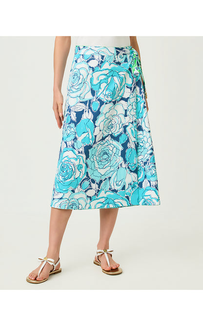 CONSTANCE REVERSIBLE MIDI SKIRT, PUTTING GREEN LILLY OF THE VALLEY