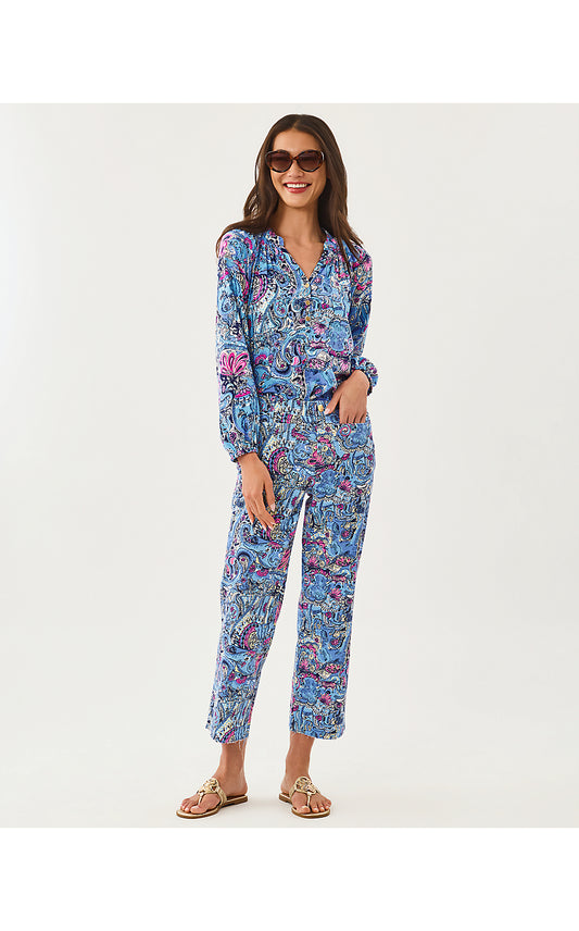 HARLEEN HIGH RISE CROP JEAN, MULTI PAISLEY PARADE