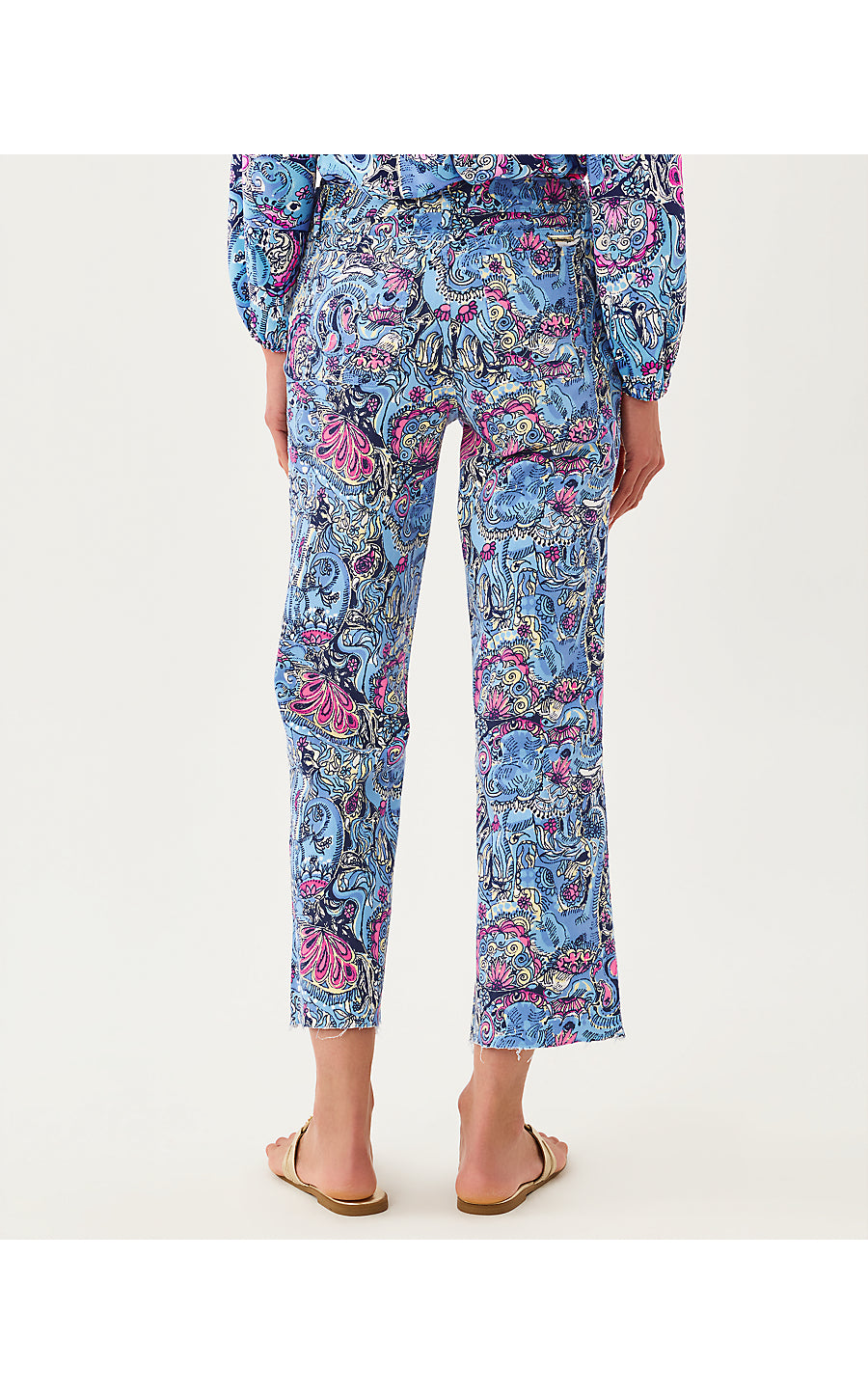 HARLEEN HIGH RISE CROP JEAN, MULTI PAISLEY PARADE