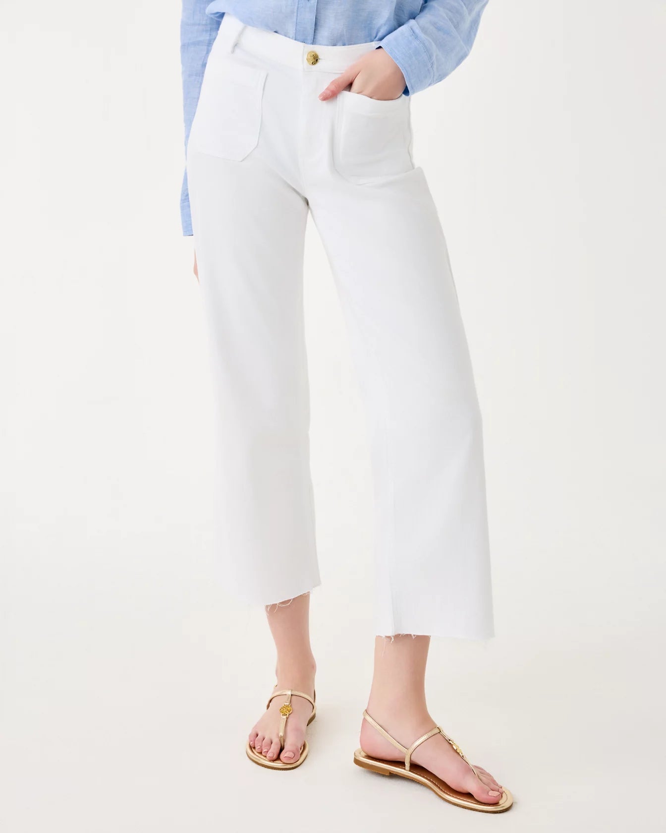 HARLEEN HIGH RISE CROP JEAN, RESORT WHITE S26