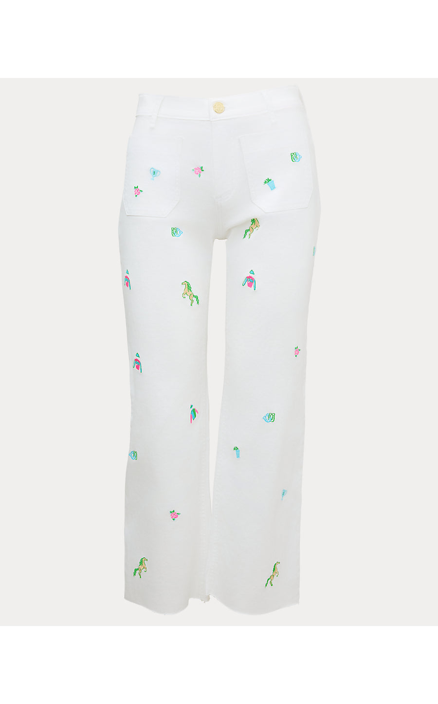 HARLEEN HIGH RISE CROP JEAN, RESORT WHITE DERBY DITSY EMBROIDERY