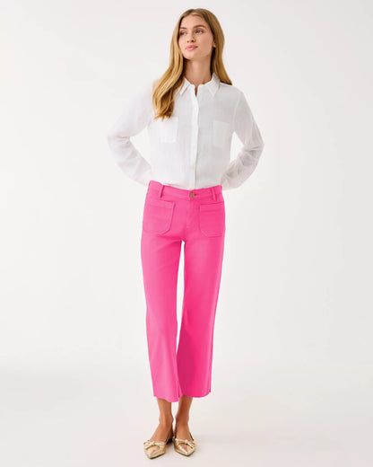 HARLEEN HIGH RISE CROP JEAN, SUN SHELL PINK