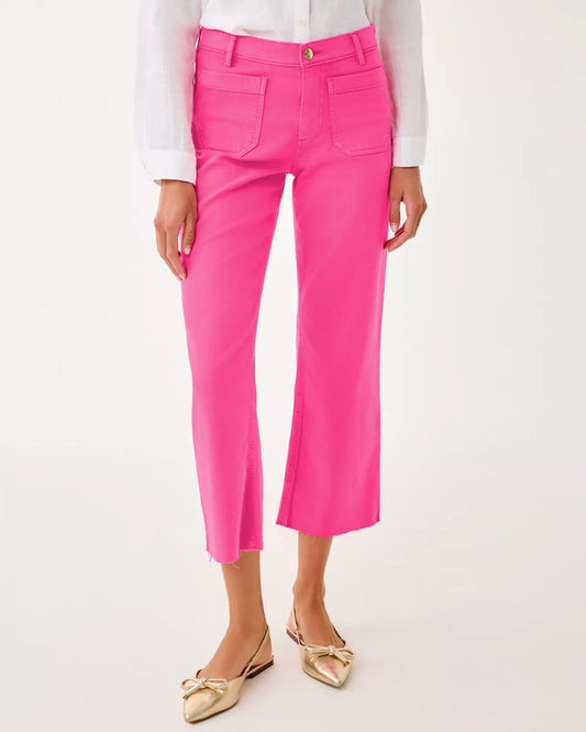 HARLEEN HIGH RISE CROP JEAN, SUN SHELL PINK