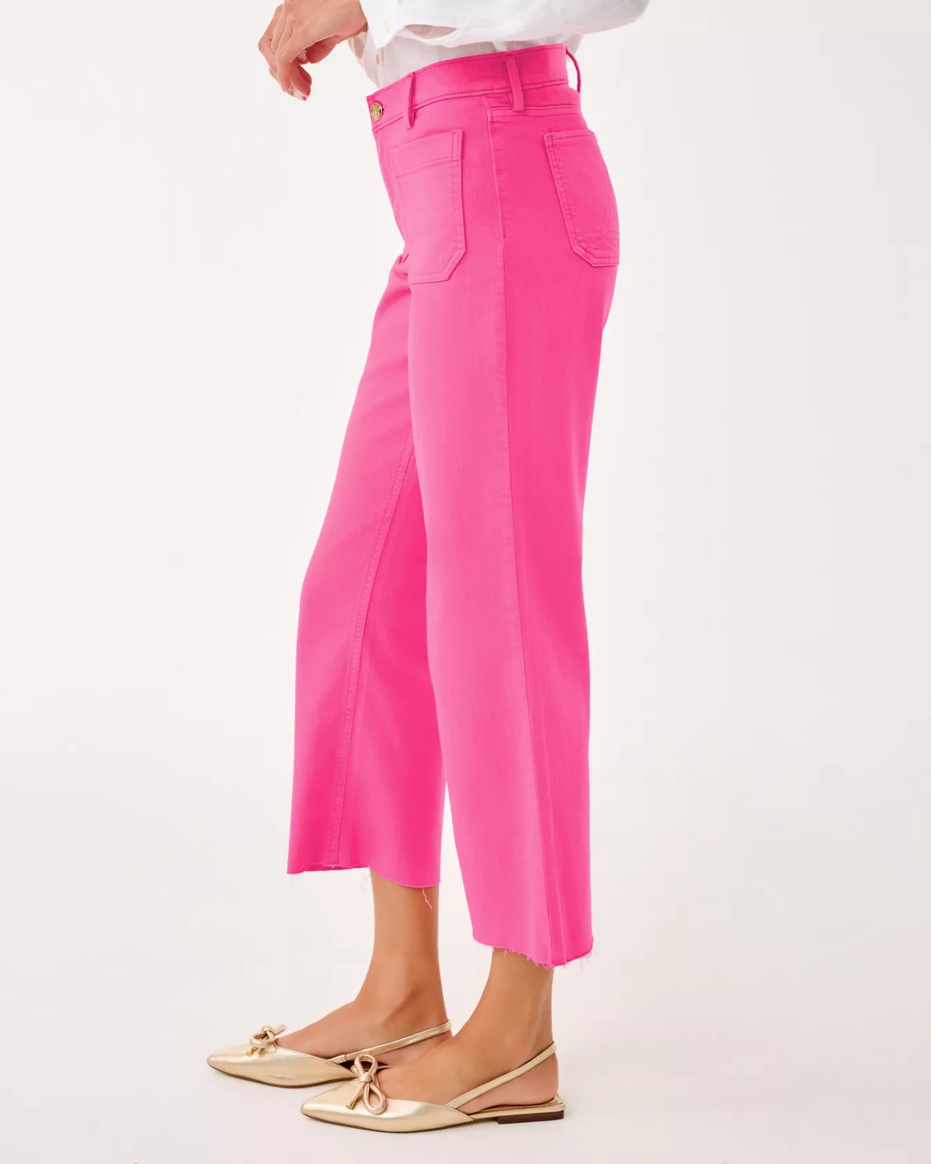 HARLEEN HIGH RISE CROP JEAN, SUN SHELL PINK