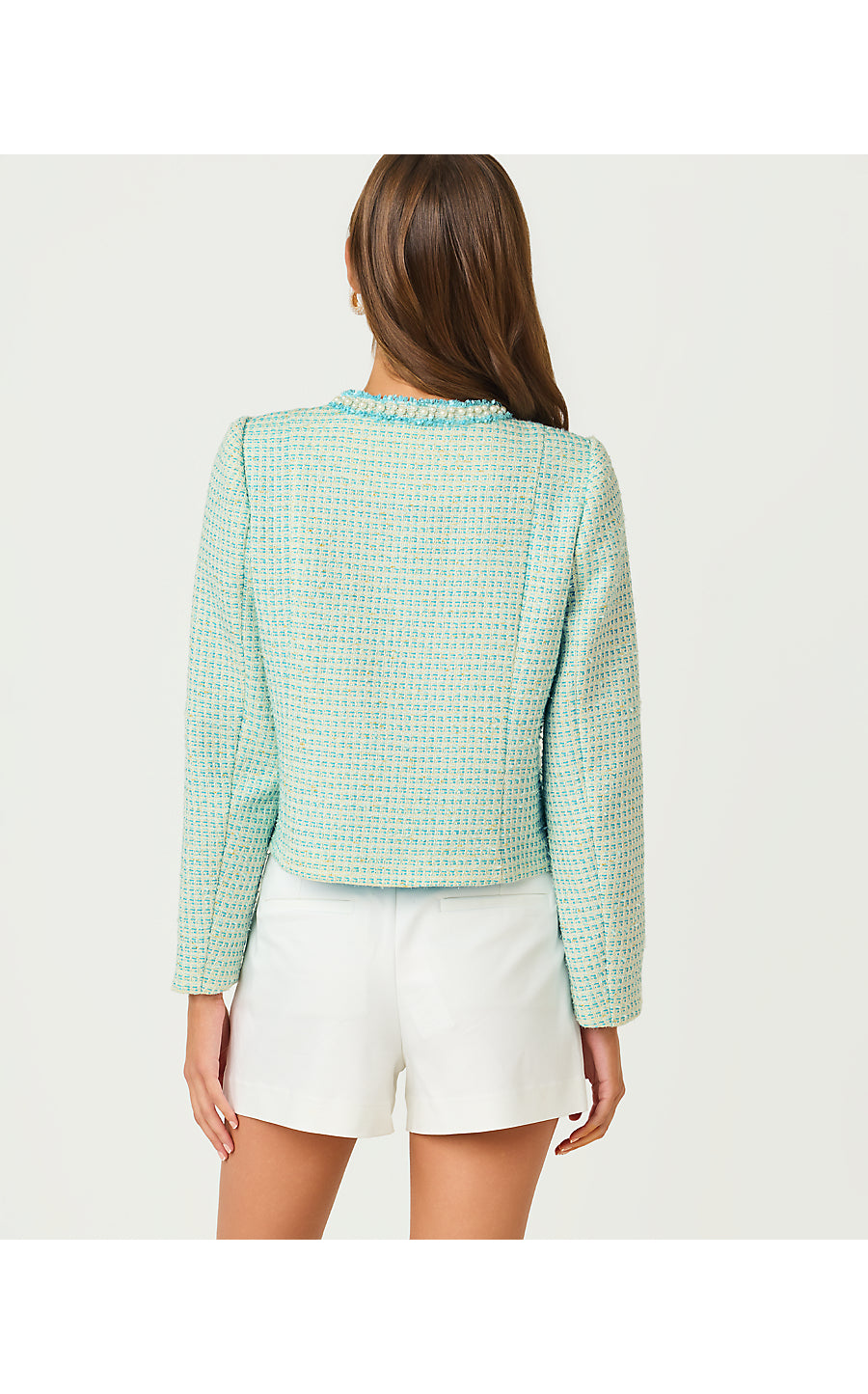 ROHANA BOUCLE JACKET, CAPRI BLUE FANTASY BOUCLE