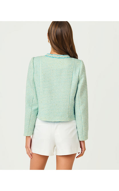 ROHANA BOUCLE JACKET, CAPRI BLUE FANTASY BOUCLE
