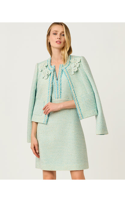 ROHANA BOUCLE JACKET, CAPRI BLUE FANTASY BOUCLE