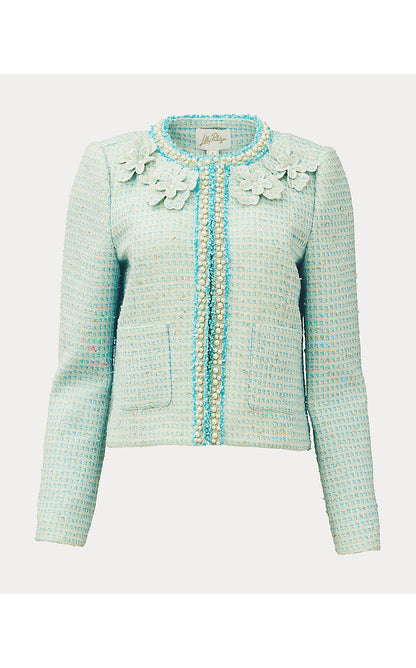 ROHANA BOUCLE JACKET, CAPRI BLUE FANTASY BOUCLE